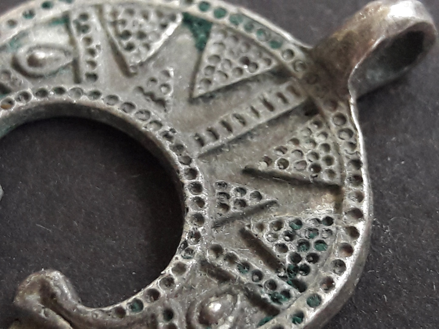 Viking Zoomorphic Lunar Amulet – Hand-Forged Silver, Patinated