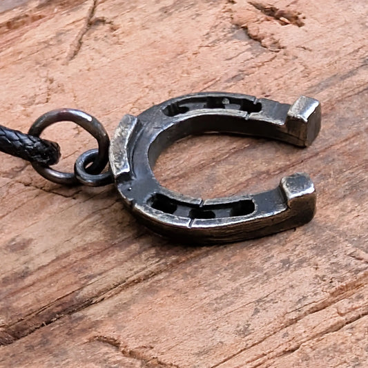 Hand-Cast Horse Shoe Amulet – Brass or Pewter Luck Pendant