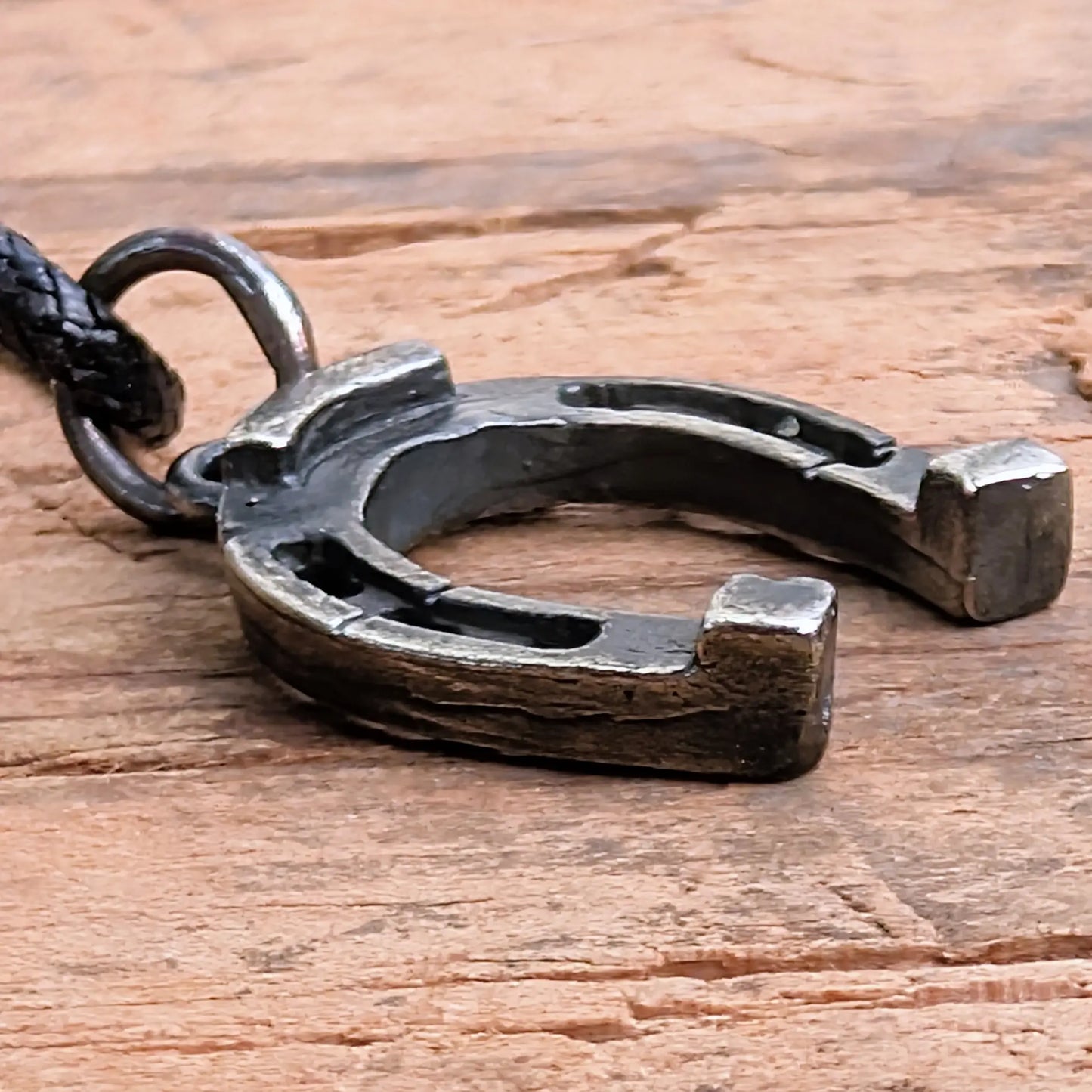 Hand-Cast Horse Shoe Amulet – Brass or Pewter Luck Pendant