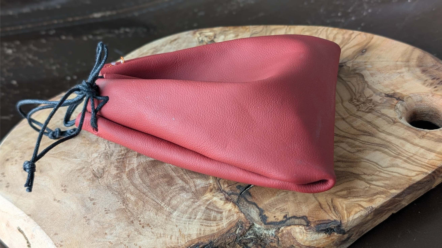Project! Dragon Blood Hand-Carved DnD Dice Set in Patinated Bone with Leather Bag – Natural RPG Dice