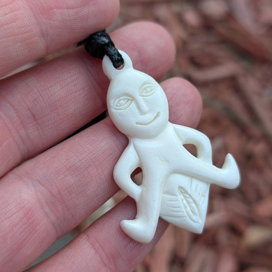 Sheela na Gig Pendant, Hand-Carved in Bone or Horn