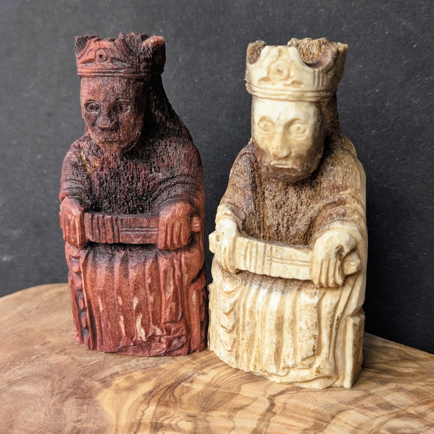 Lewis Chessmen King – Hand-Carved Moose Antler Replica