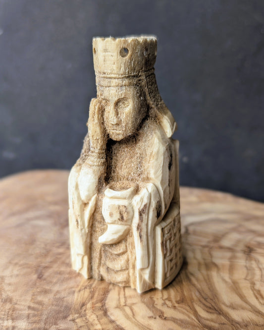 Lewis Chessmen Queen – Hand-Carved Moose Antler Replica