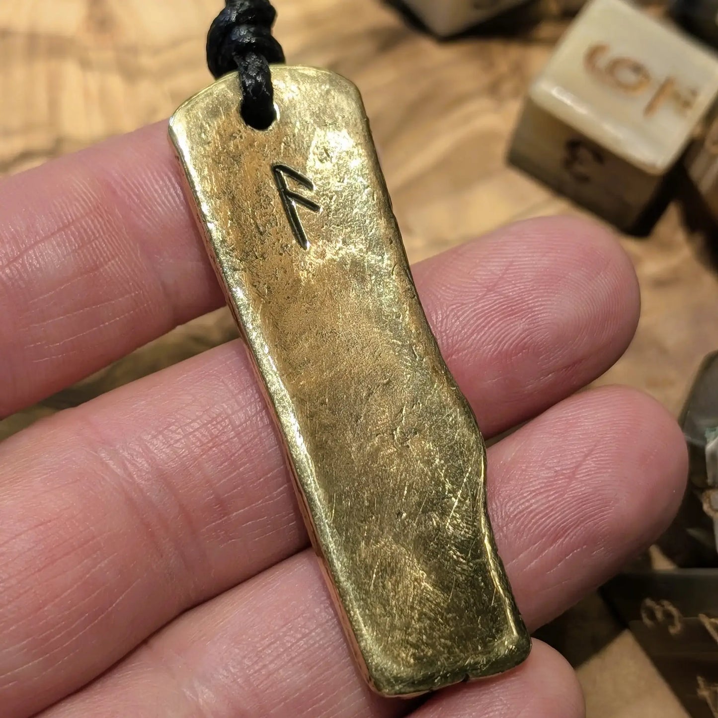 Norse Wolf Amulet – Handcrafted Viking Totem with Rune of Odin