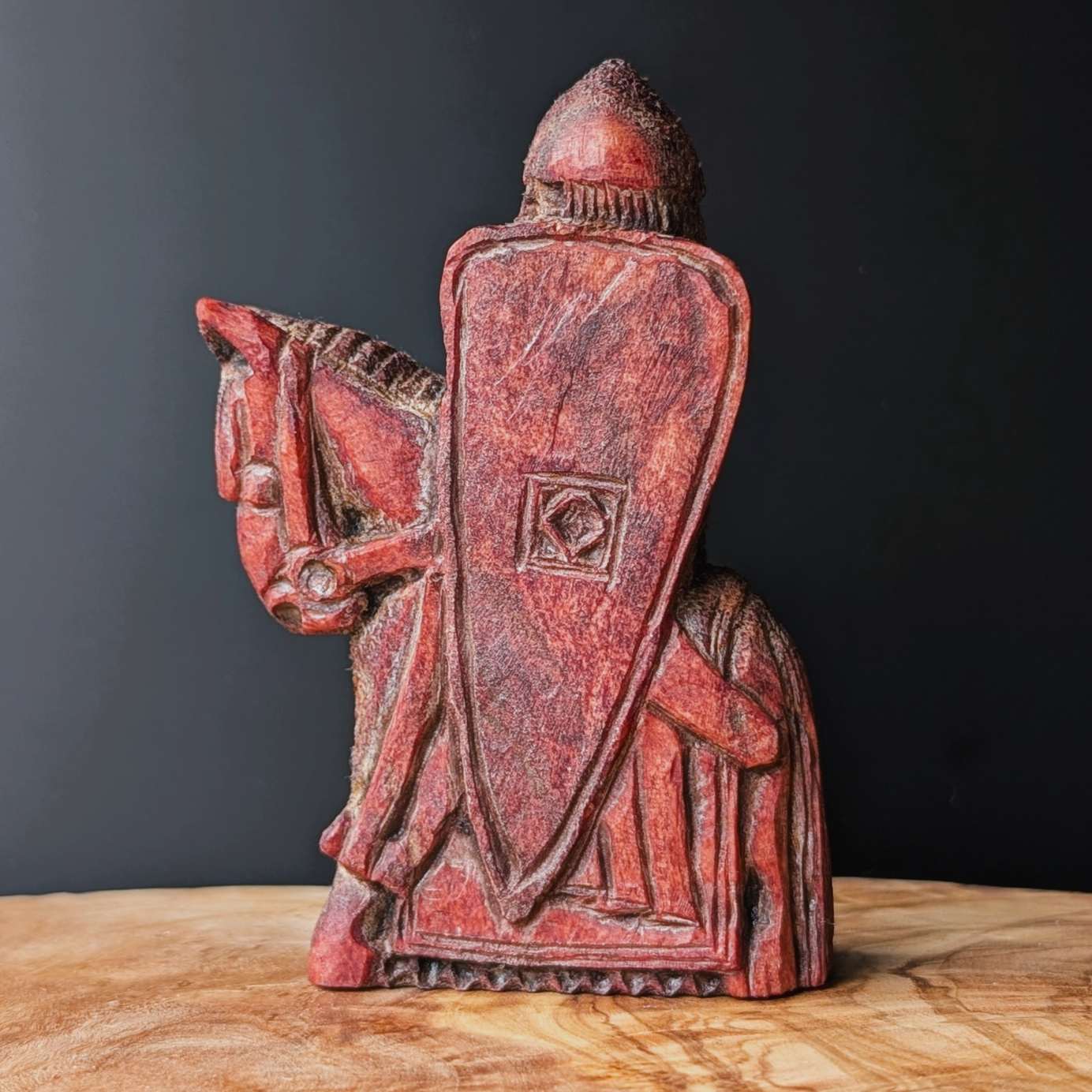 Lewis Chessmen Knight in Moose Antler – Hand-Carved Medieval Replica