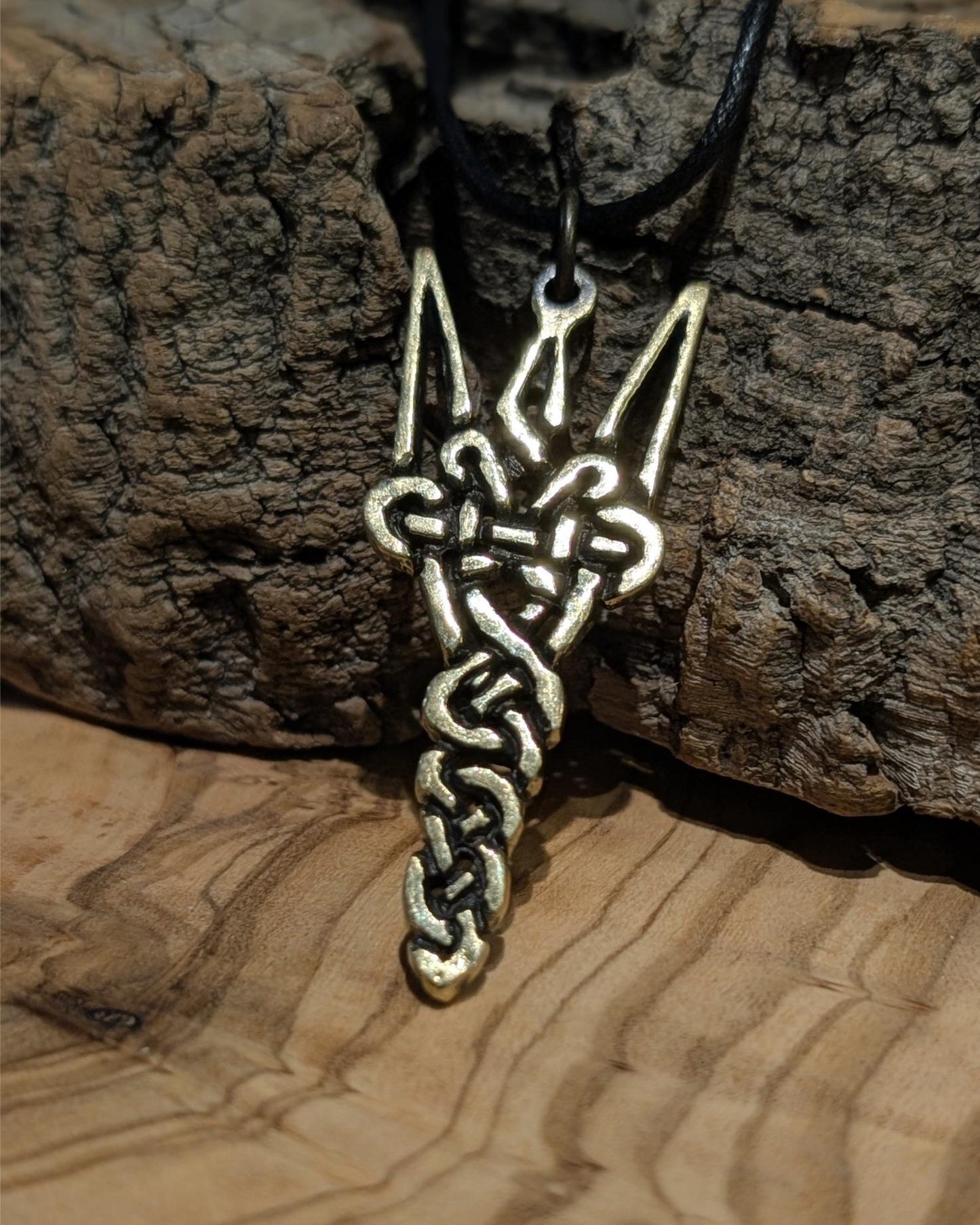Ukrainian Tryzub Pendant in Reclaimed Brass – Hand-Cast from Battlefield Cartridges