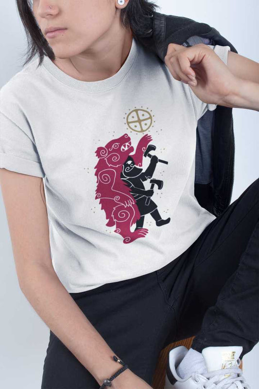 Bear Skin Berserker Unisex T-Shirt – Viking Warrior Spirit | LostRavn