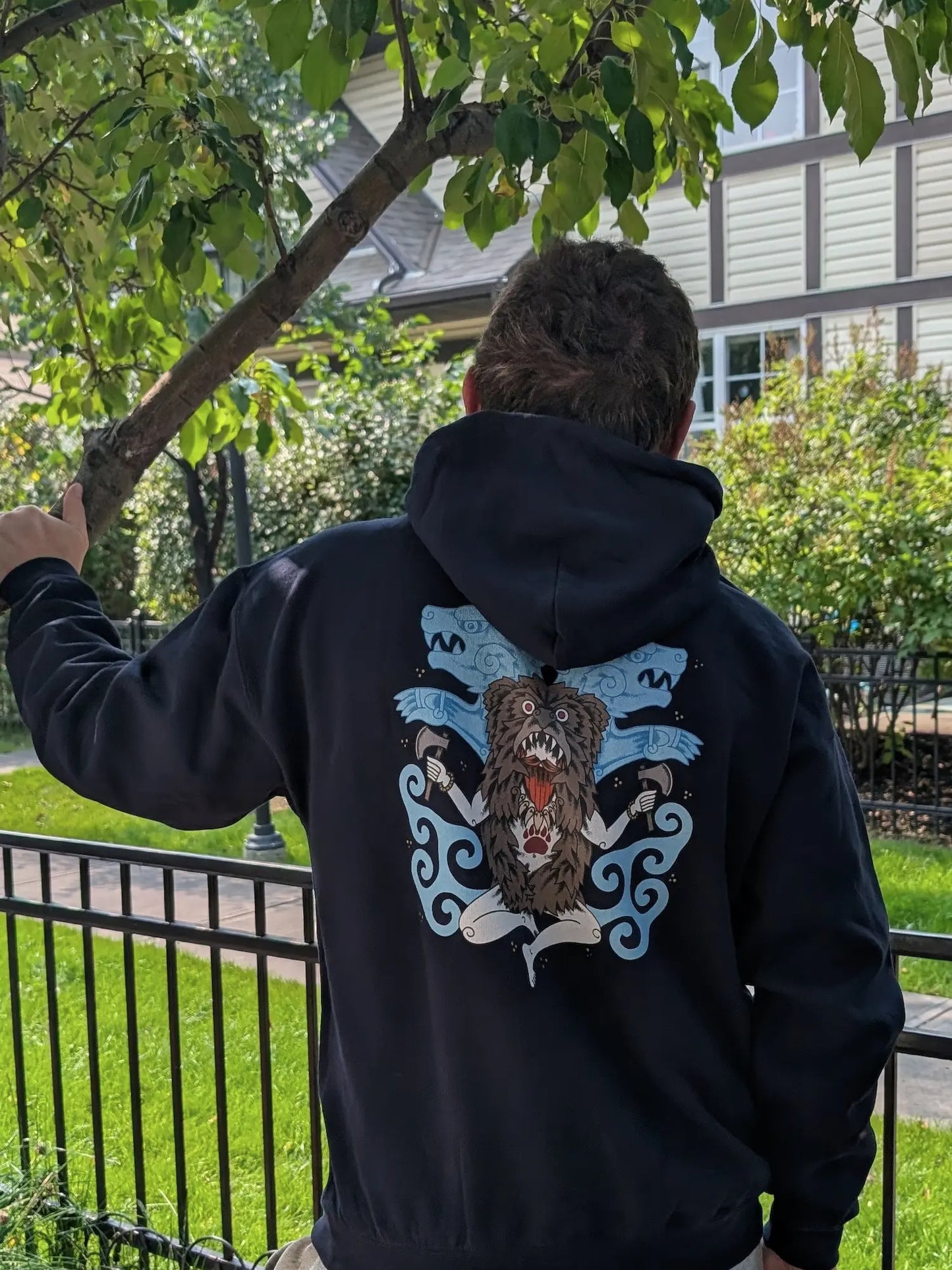 Viking Berserker Ritual Hoodie – Bear Skin Warrior Legend