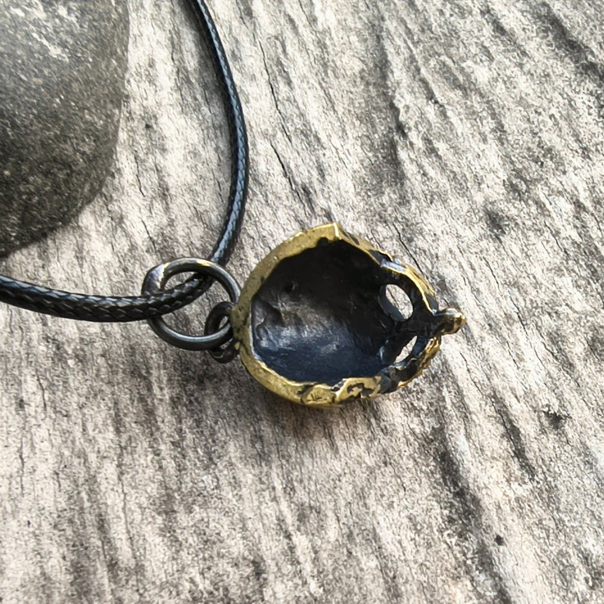 Viking Helmet Pendant with Ravens – Handmade Brass Jewellery