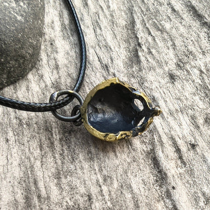 Viking Helmet Pendant with Ravens – Handmade Brass Jewellery