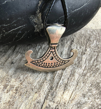 Viking Axe Pendant – Danish Viking Age Replica with Handmade Glass Bead