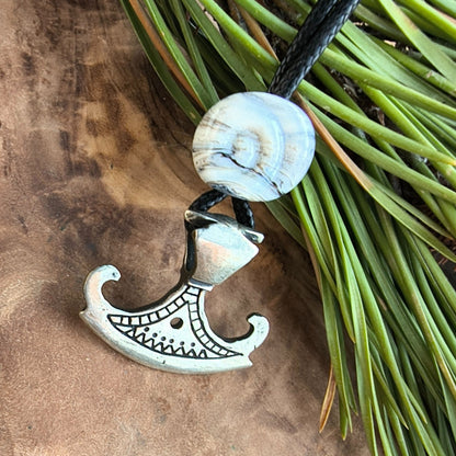 Viking Axe Pendant – Danish Viking Age Replica with Handmade Glass Bead
