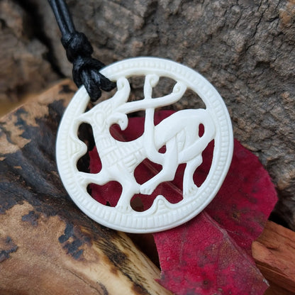 Wolf Amulet – Borre Style Viking Age Replica in Bone or Horn