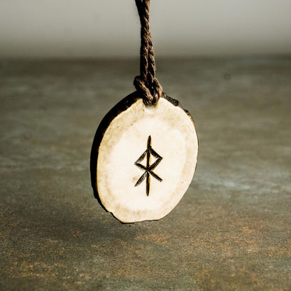 Vegvisir Compass Pendant – Hand-Carved Moose Antler Pagan Necklace