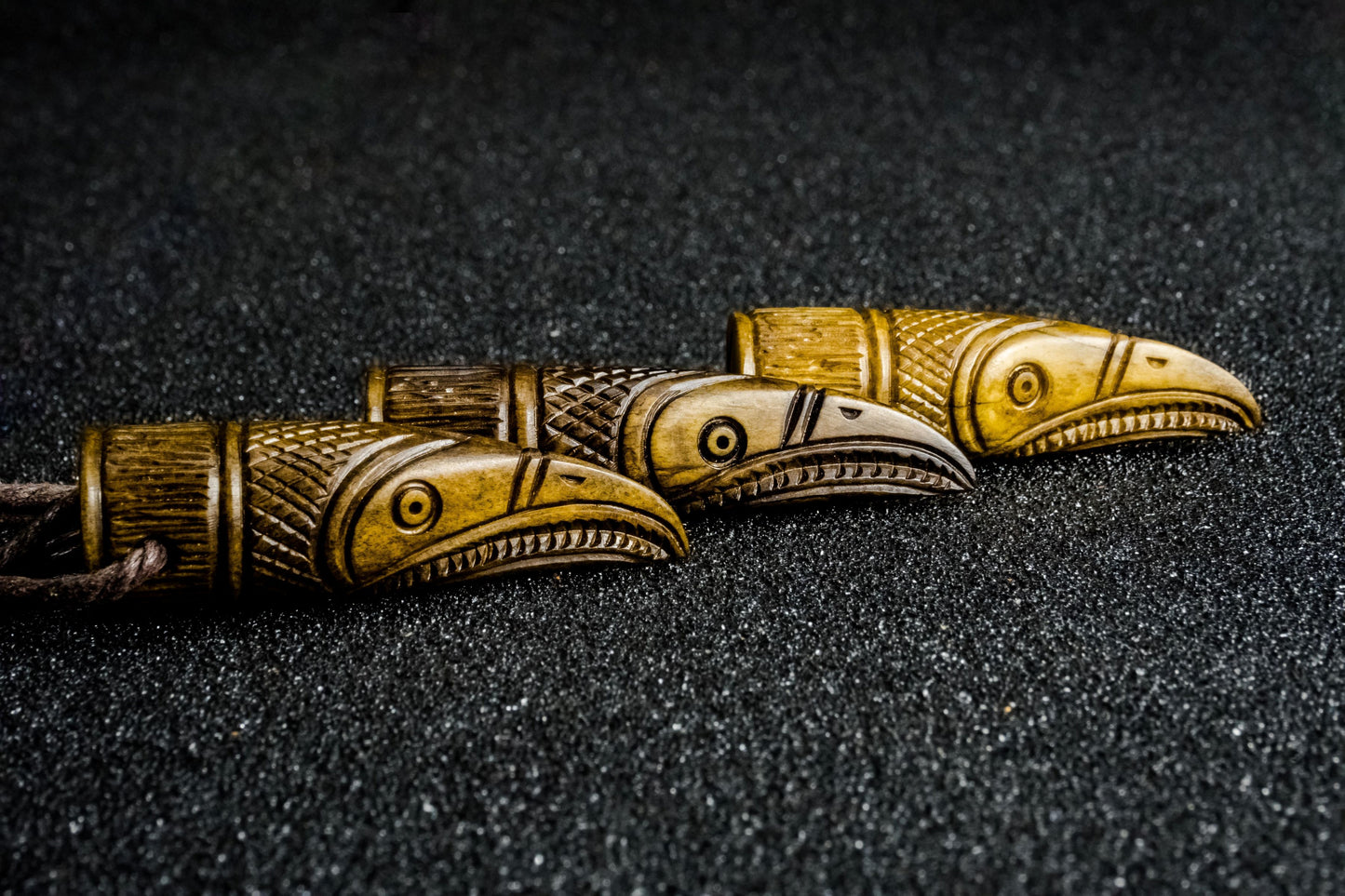 Raven Pendant – Hand-Carved Moose Antler Pagan Necklace