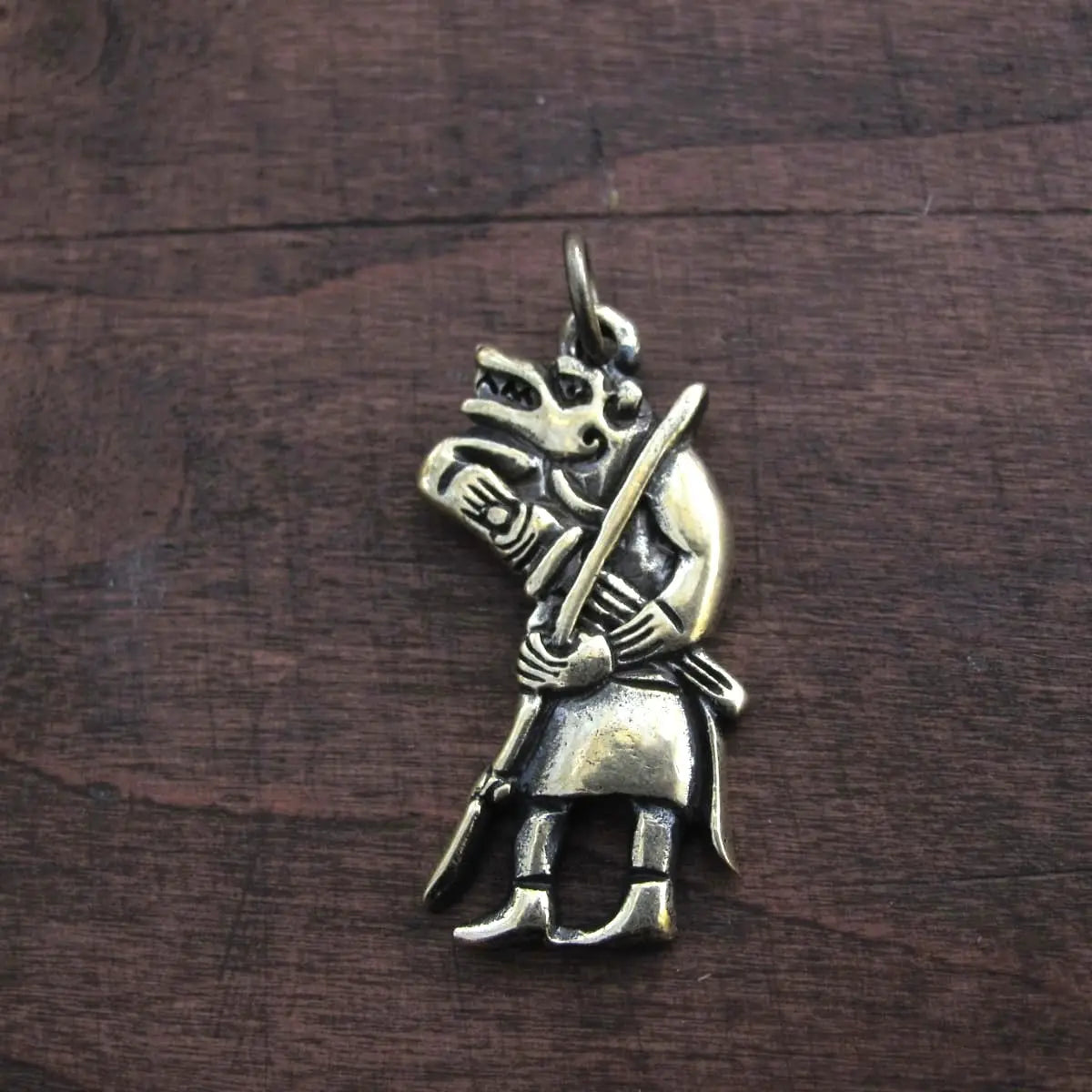 Ulfheðinn, Viking Wolf Warrior Amulet – Brass or Pewter Pendant | Algiz-Rune Art