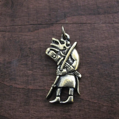 Ulfheðinn, Viking Wolf Warrior Amulet – Brass or Pewter Pendant | Algiz-Rune Art