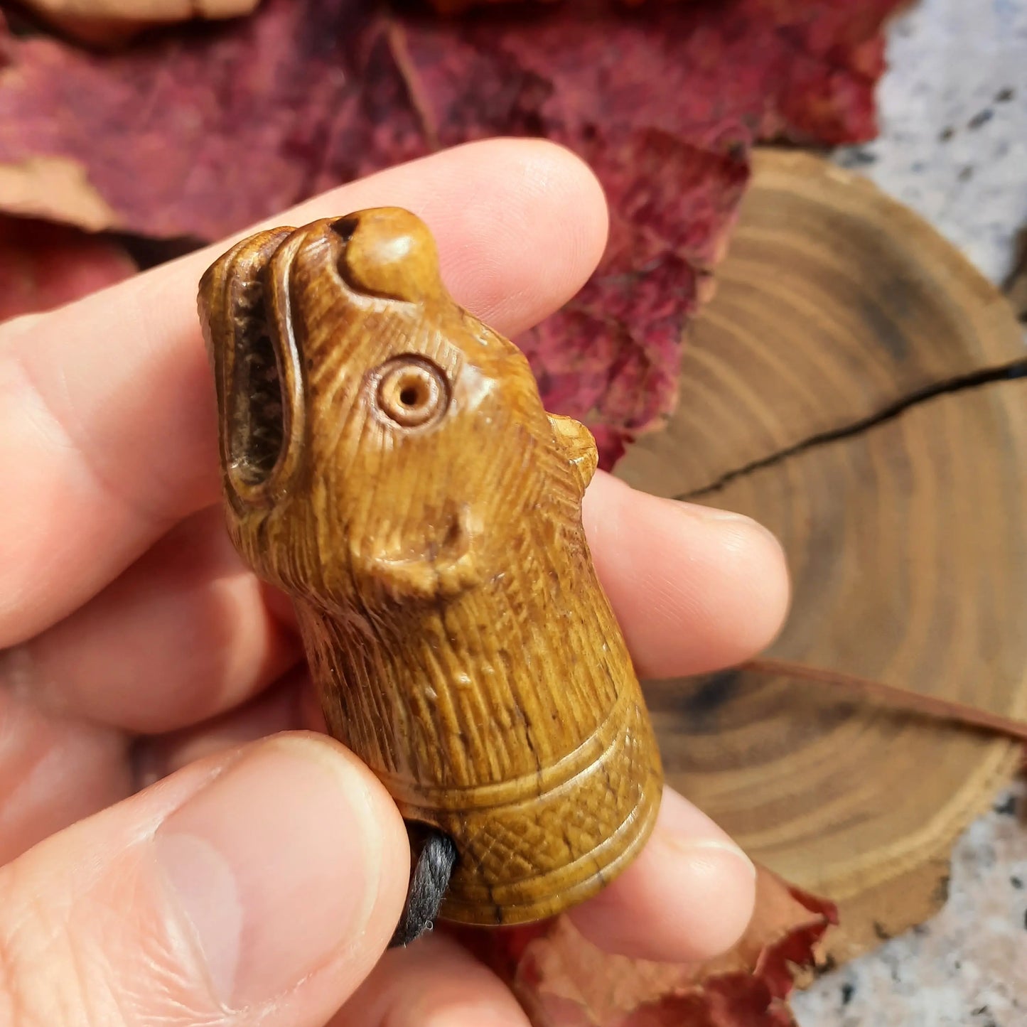 Viking Bear Head Pendant – Hand-Carved Moose Antler