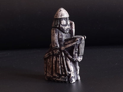 Hand-Carved Lewis Chessmen Knight – Moose Antler Historical Replica