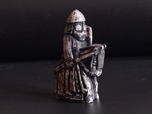 Hand-Carved Lewis Chessmen Knight – Moose Antler Historical Replica