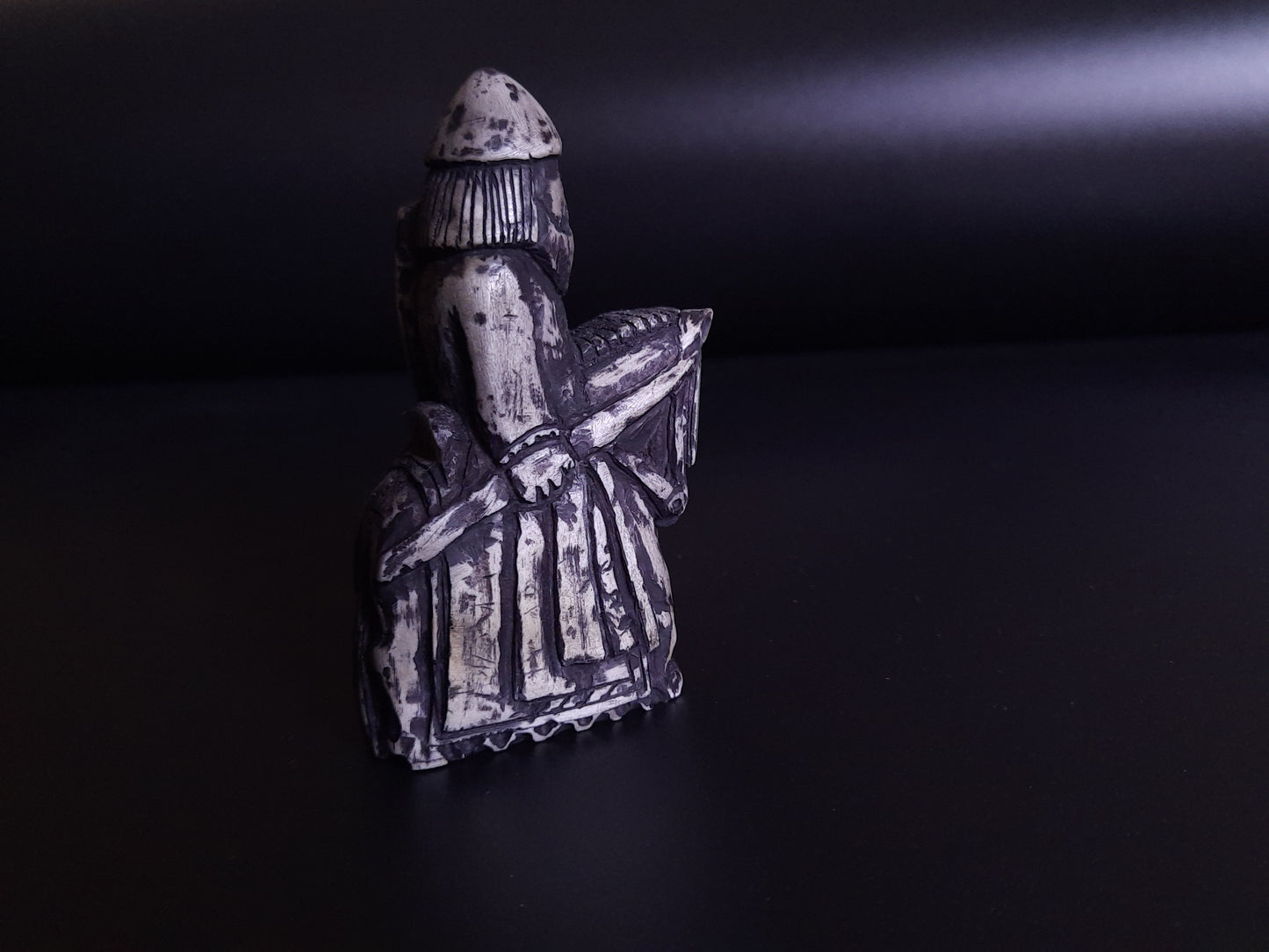 Hand-Carved Lewis Chessmen Knight – Moose Antler Historical Replica