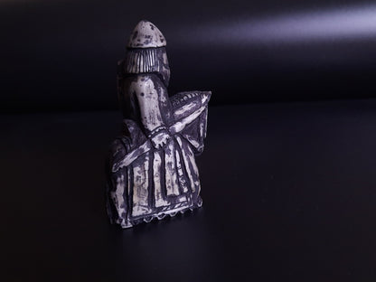 Hand-Carved Lewis Chessmen Knight – Moose Antler Historical Replica