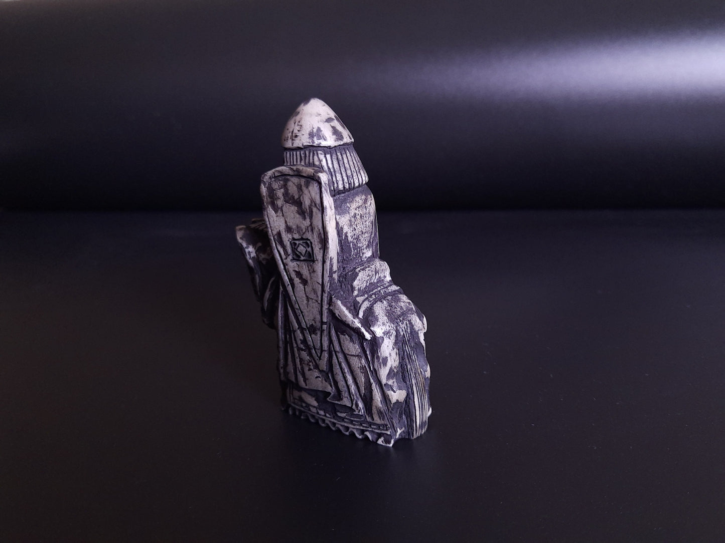 Hand-Carved Lewis Chessmen Knight – Moose Antler Historical Replica