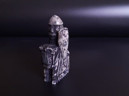 Hand-Carved Lewis Chessmen Knight – Moose Antler Historical Replica