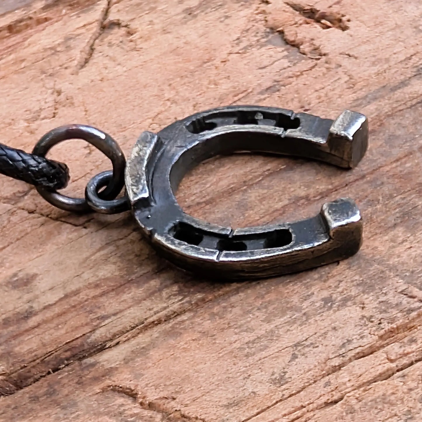 Hand-Cast Horse Shoe Amulet – Brass or Pewter Luck Pendant