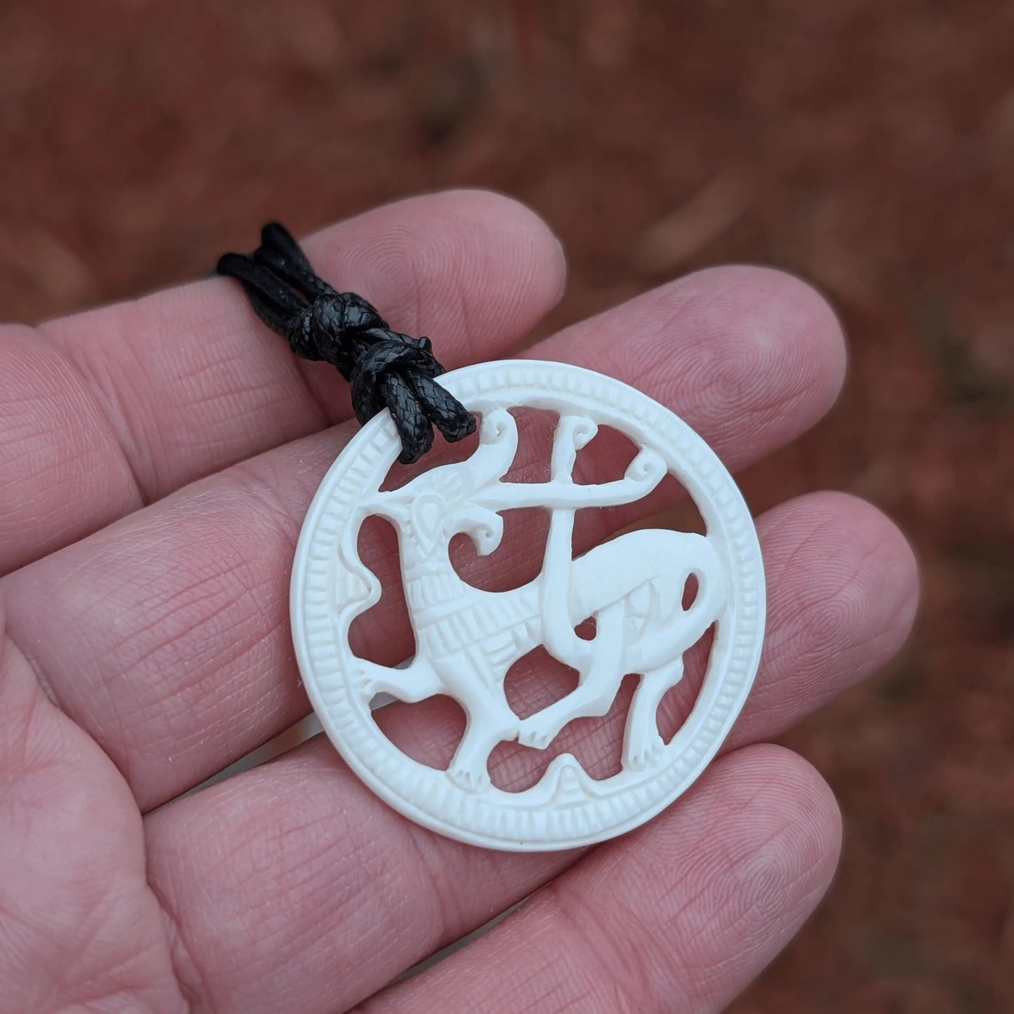 Wolf Amulet – Borre Style Viking Age Replica in Bone or Horn