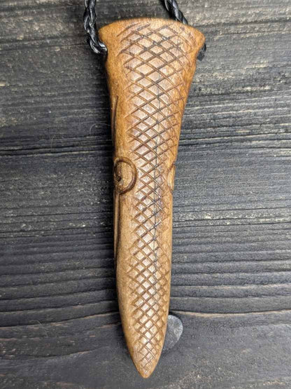 Odin Face Moose Antler Pendant, Hand-Carved Viking-Style Amulet