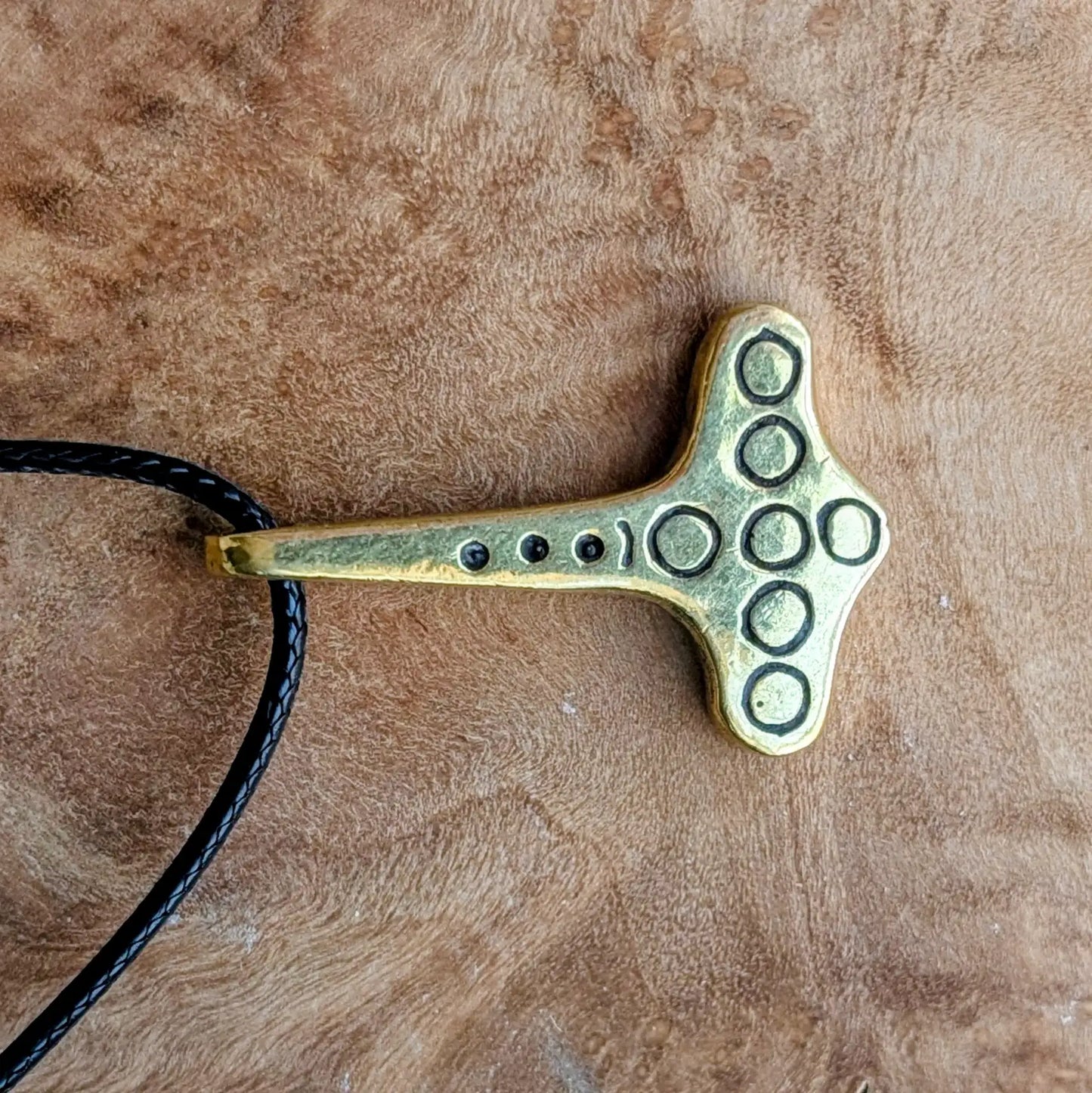 Viking Mjolnir Pendant with Solar Symbols – Hand-Cast Thor Hammer