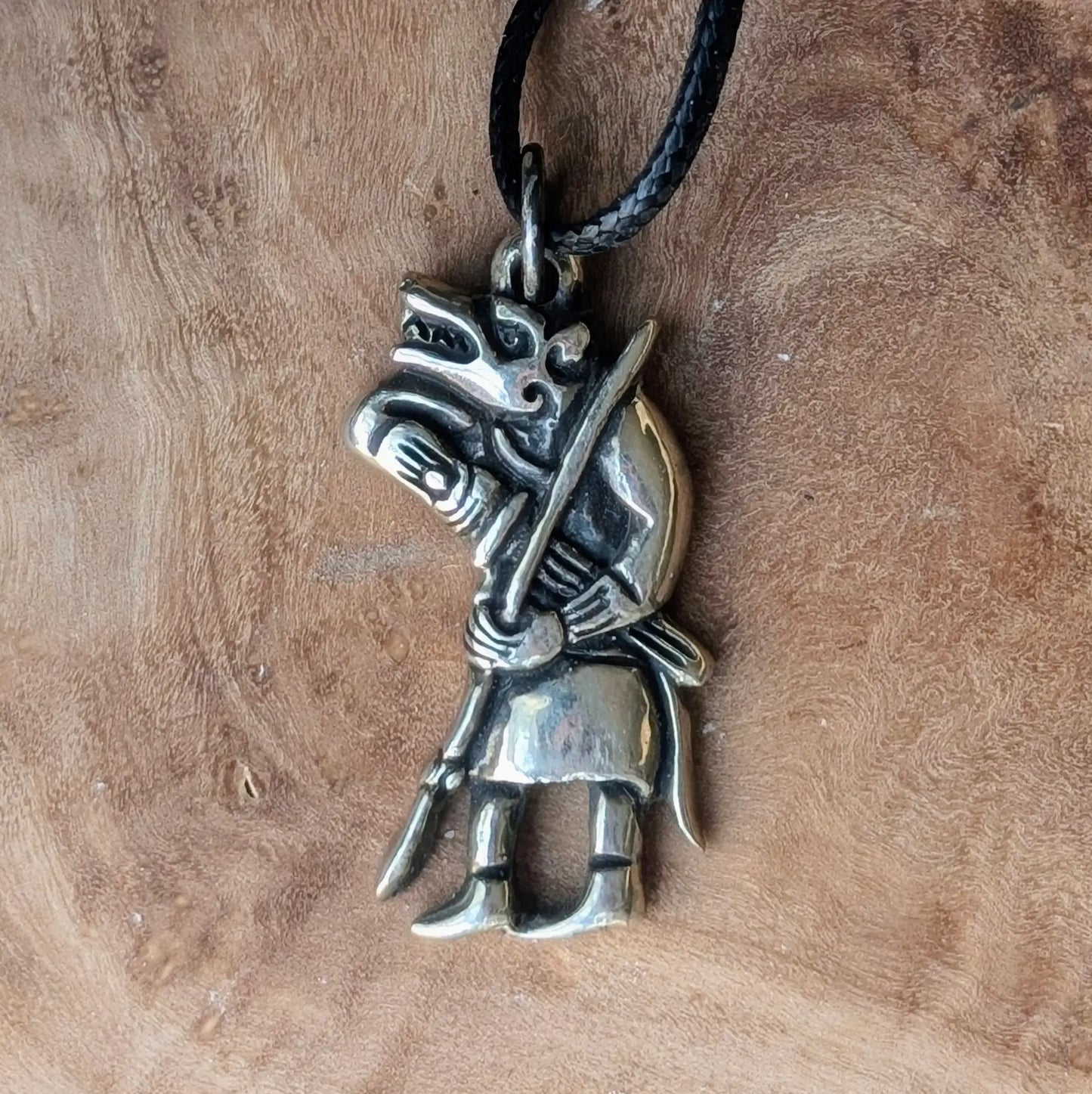 Ulfheðinn, Viking Wolf Warrior Amulet – Brass or Pewter Pendant | Algiz-Rune Art