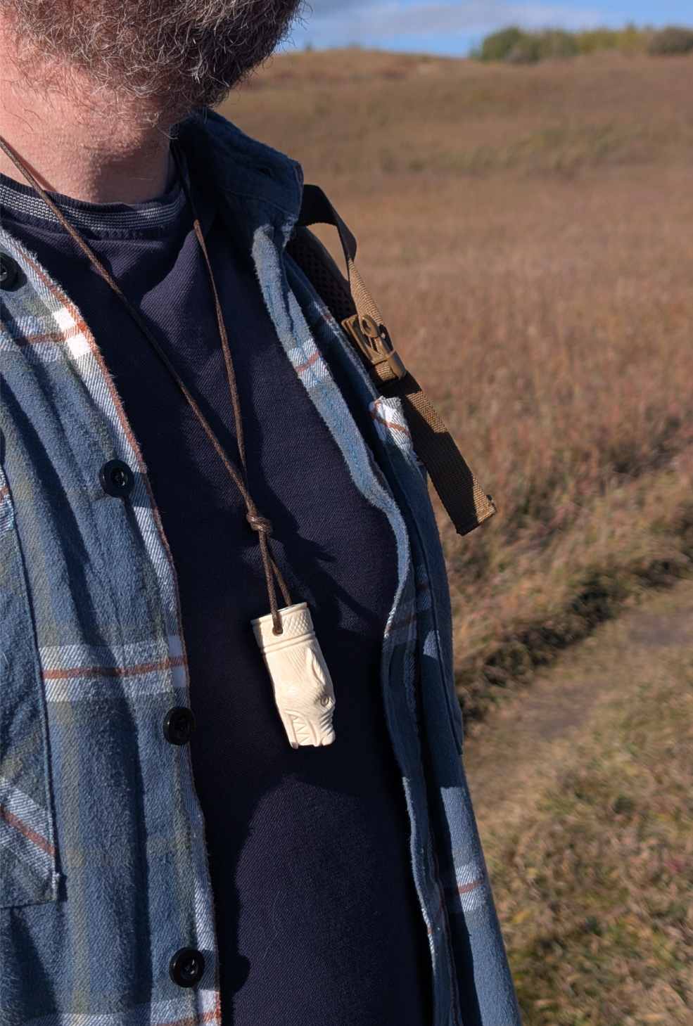 Viking Wolf Head Pendant – Hand-Carved Moose Antler