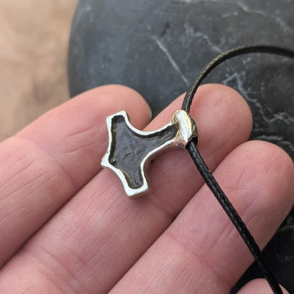 Mjölnir Pewter Pendant with Blue Enamel, Viking-Style Thor’s Hammer