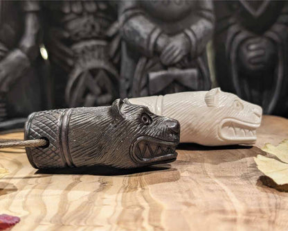 Viking Bear Head Pendant – Hand-Carved Moose Antler