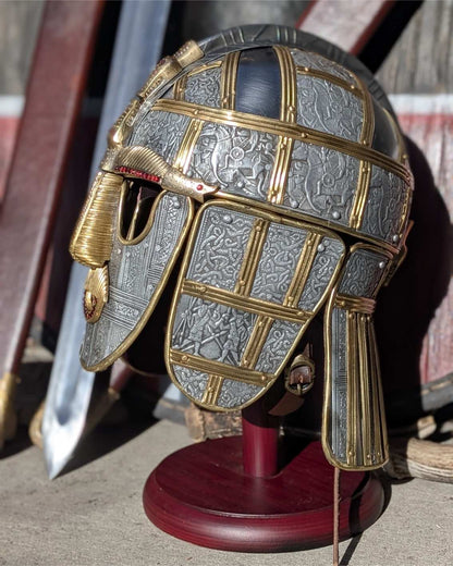 Sutton Hoo Deluxe Helmet Replica, 18 Gauge Steel