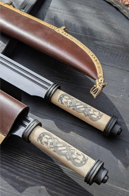 10th Century Jelling Style Viking Seax, C60 High Carbon Steel