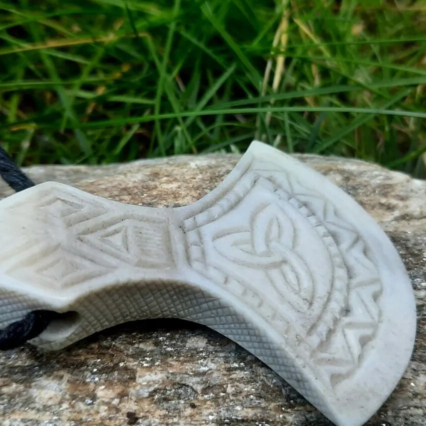 Viking Mjolnir Necklace – Hand-Carved Thor’s Hammer from Moose Antlers
