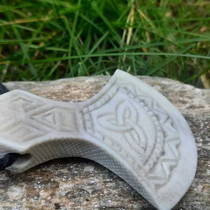 Viking Mjolnir Necklace – Hand-Carved Thor’s Hammer from Moose Antlers