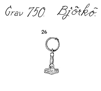 Viking Age Mjolnir Pendant – Birka Sweden Thor’s Hammer Replica in Brass or Pewter