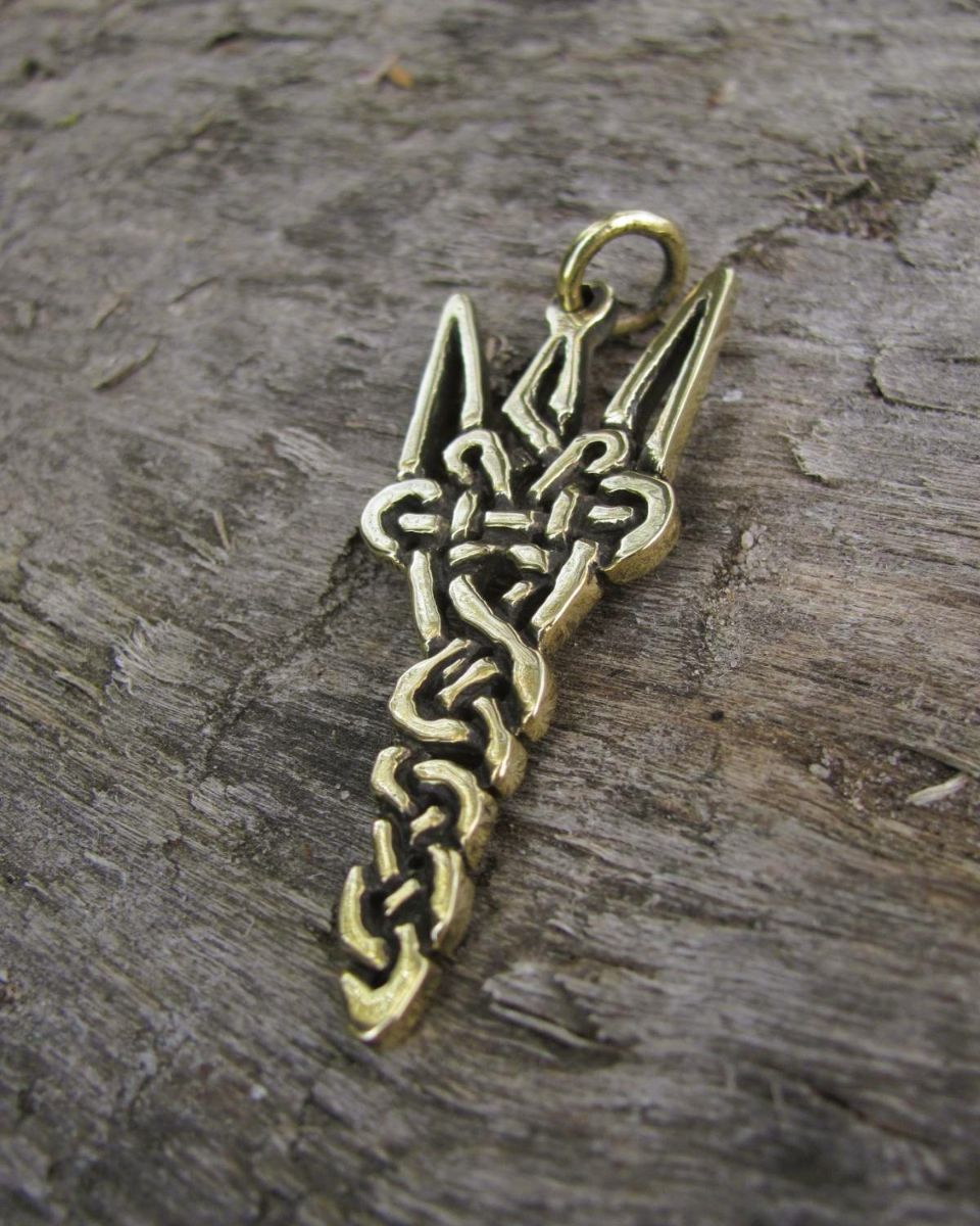 Ukrainian Tryzub Pendant in Reclaimed Brass – Hand-Cast from Battlefield Cartridges