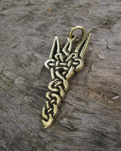 Ukrainian Tryzub Pendant in Reclaimed Brass – Hand-Cast from Battlefield Cartridges