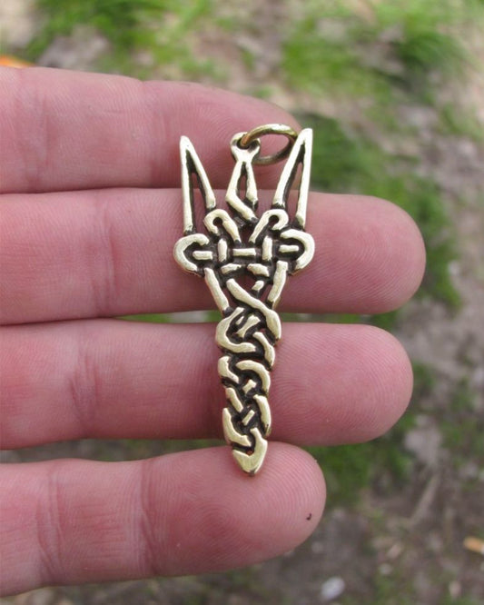 Ukrainian Tryzub Pendant in Reclaimed Brass – Hand-Cast from Battlefield Cartridges