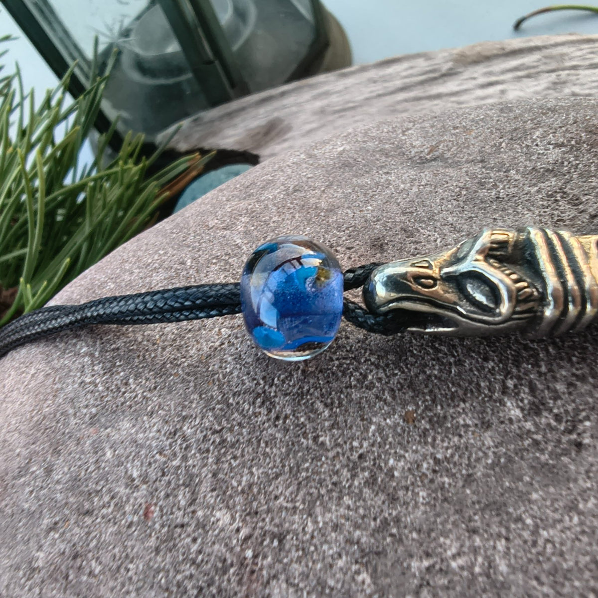 Mjolnir Pewter Dragon Head with Bead