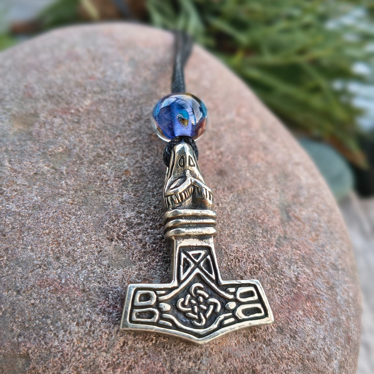 Mjolnir Pewter Dragon Head with Bead