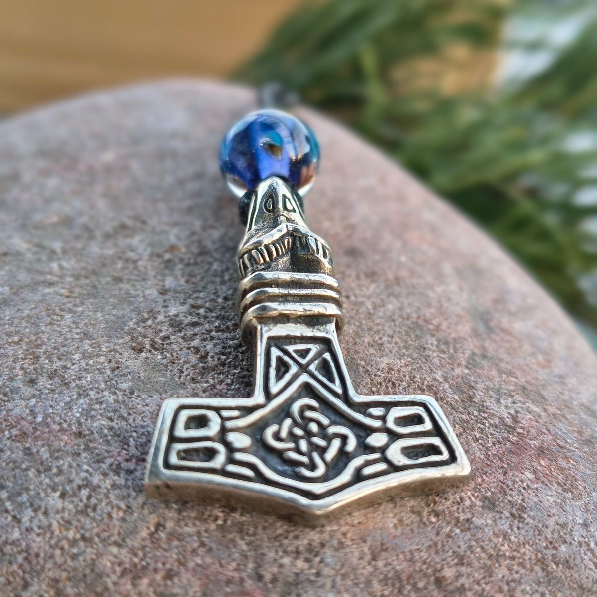Mjolnir with Handmade Beads