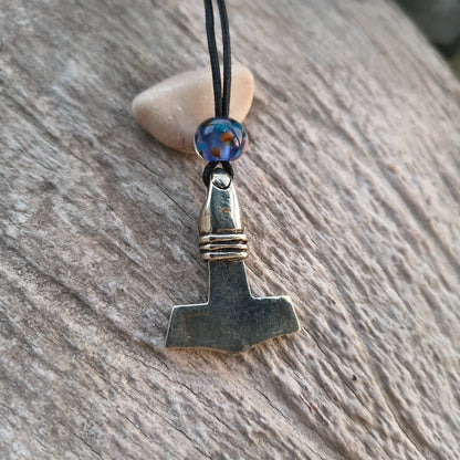 Mjolnir Pewter Dragon Head with Bead Back side