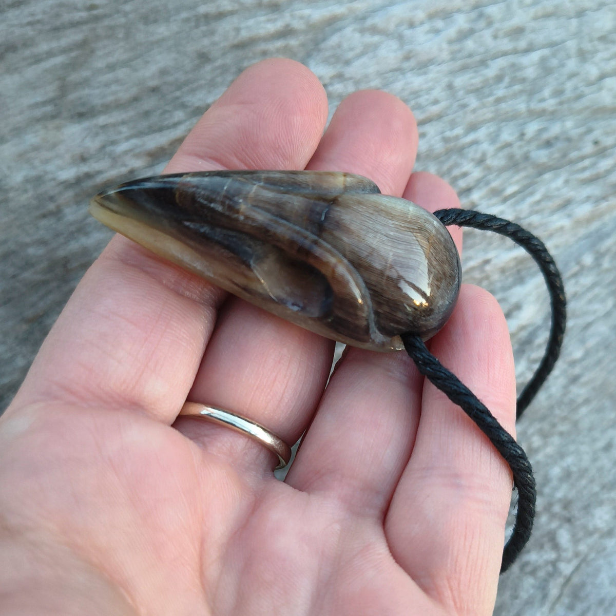 Raven Skull Necklace – Hand-Carved Buffalo Horn Pendant with Glass Beads | Viking Jewellery