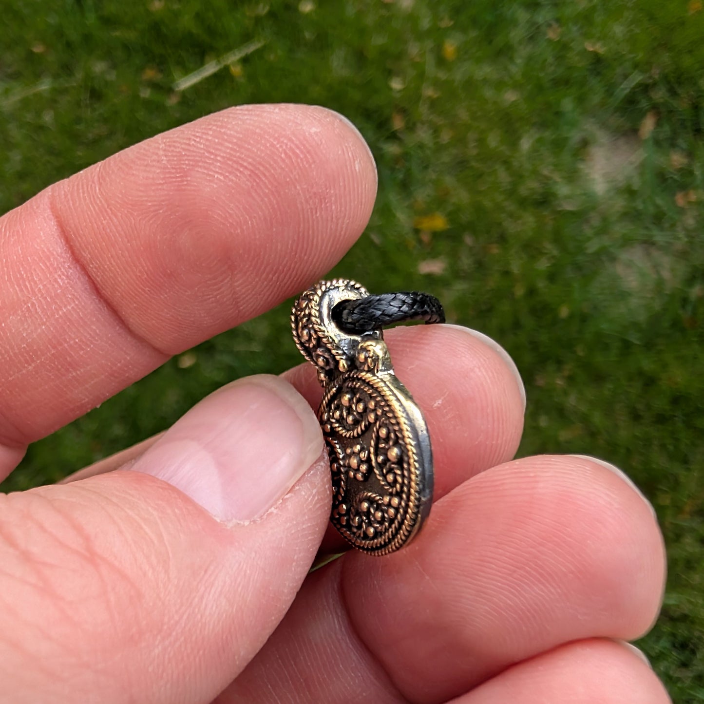 Handmade Medieval Style Pendant with Granulation